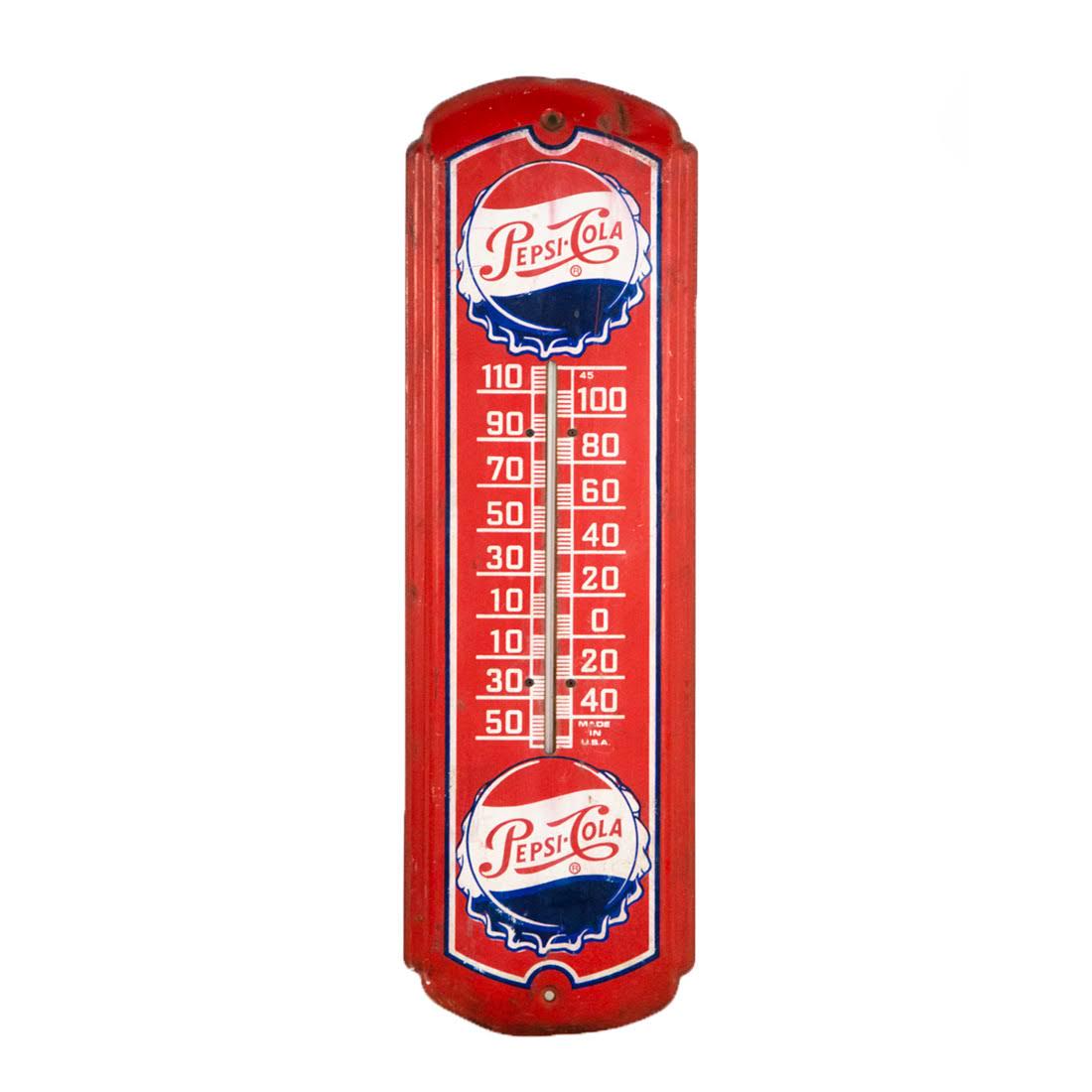 Pepsi Cola Red Thermometer Metal Sign (1 of 6)