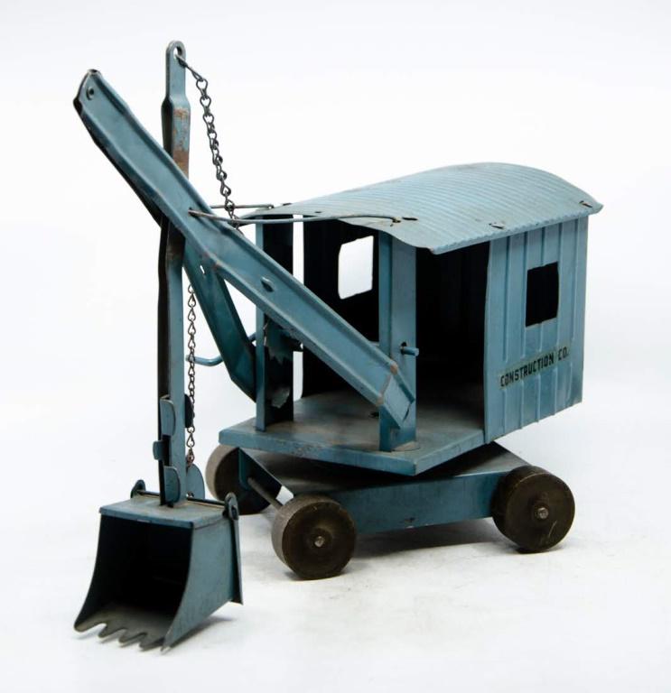 1950's Structo Blue Steam Shovel Toy (1 of 9)