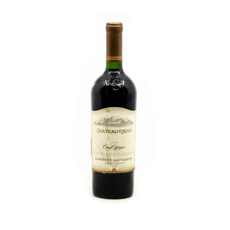Chateau St Jean Cabernet Sauvignon Sonoma County Wine: Unopened bottle of Chateau St Jean Cabernet Sauvignon Cinq Cepages 1999. From a single owner collection, removed from a temperature and humidity controlled wine cellar. Mold on label and back label se