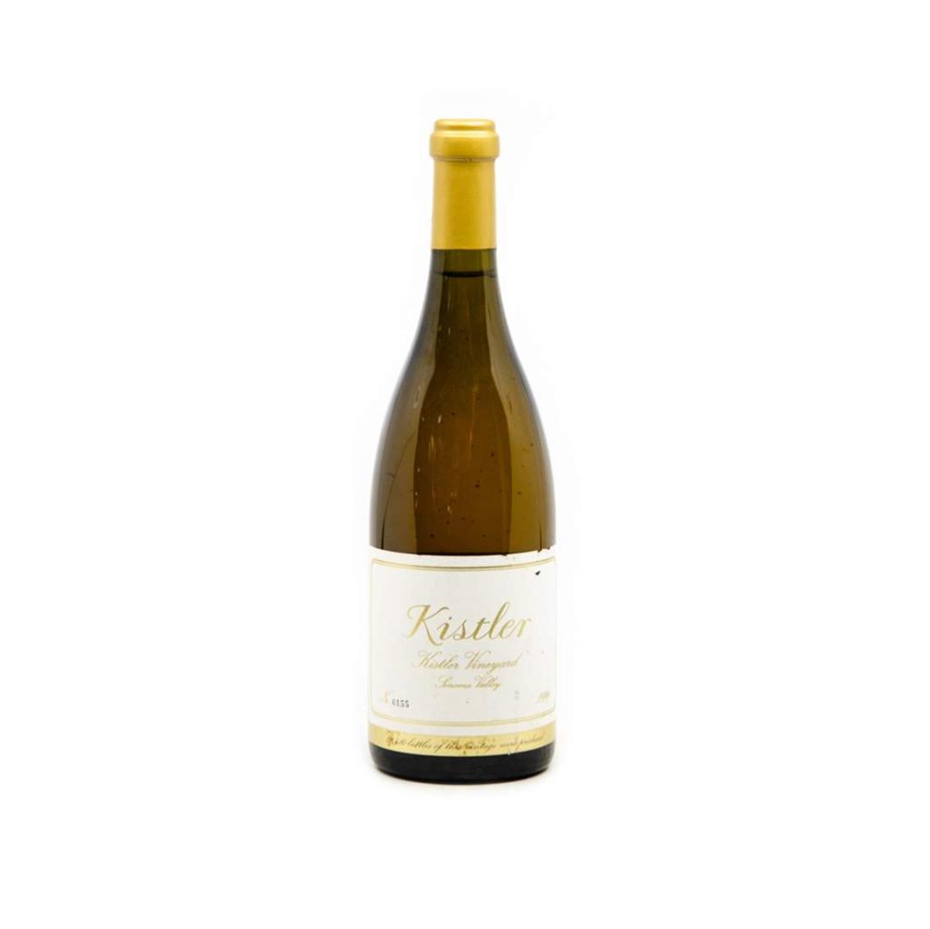 Kistler Vineyard Sonoma Valley Chardonnay Wine 1999: Unopened 750ml bottle of Kistler Vineyard Sonoma Valley Chardonnay 1999. From a single owner collection, removed from a temperature and humidity controlled wine cellar. Labels have small tears and sur