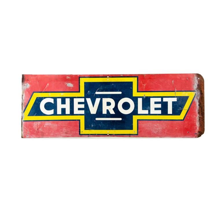 Vintage Large Chevrolet Outdoor Metal Sign (1 of 7)