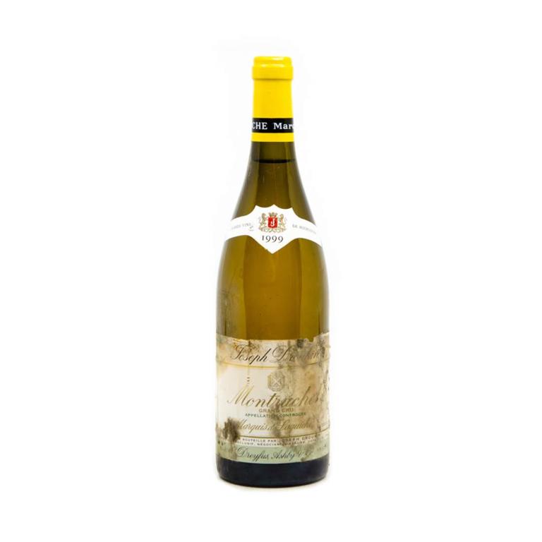 Joseph Drouhin Marquis de Laguiche Montrachet Grand Cru: An unopened bottle of Joseph Douhin Marquis de Laguiche Montrachet Grand Cru 1999. From a single owner collection, removed from a temperature and humidity controlled wine cellar. Mold and surface scra