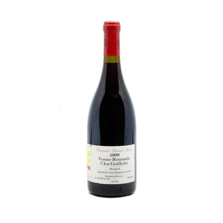 Domaine Prieure Roch Vosne-Romanee Clos Goillotte: An unopened 750ml bottle of Domaine Prieure Roch Vosne-Romanee Clos Goillotte France 1999. From a single owner collection, removed from a temperature and humidity controlled wine cellar.