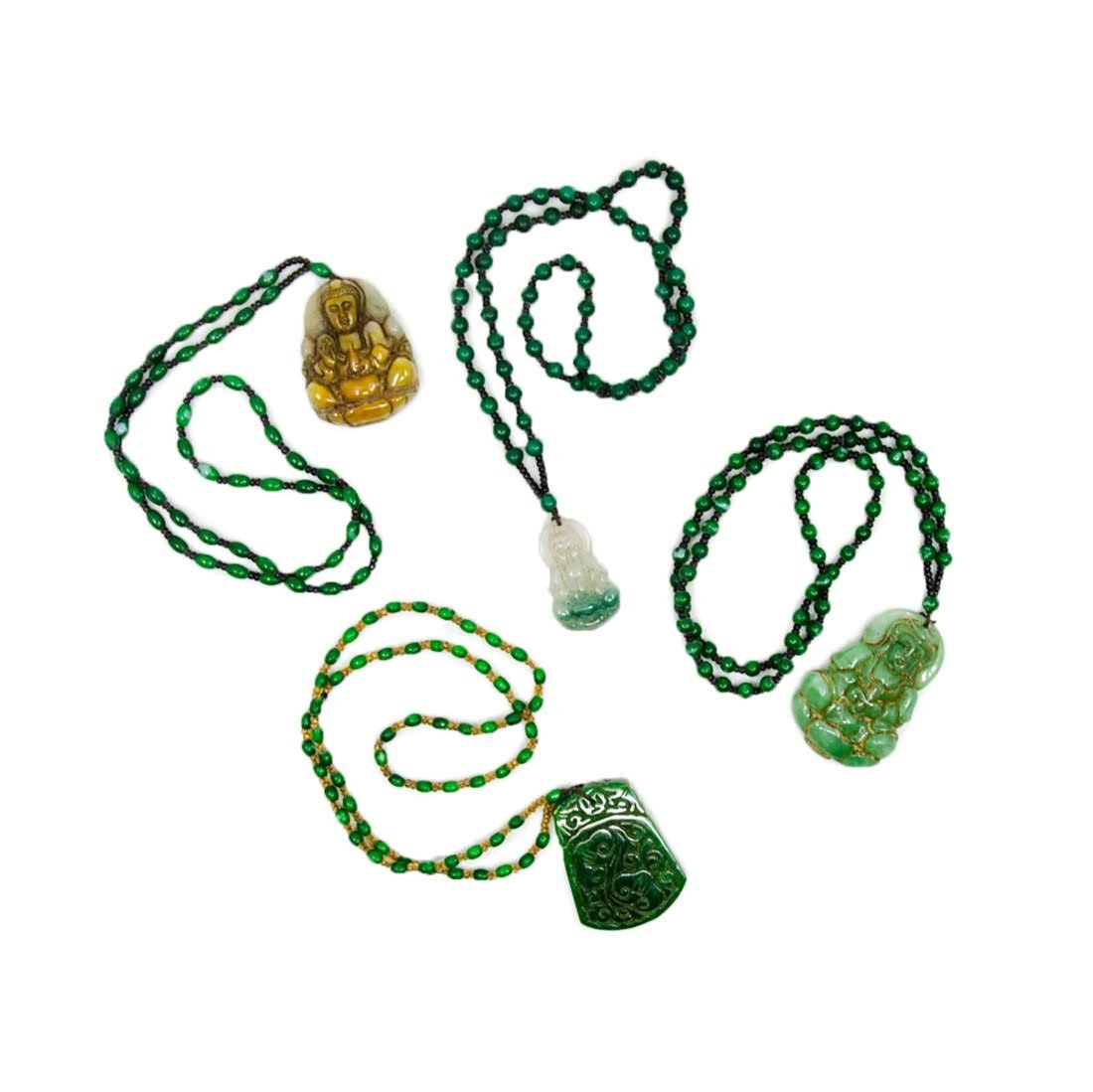 Gyanyin Buddha Carved Stone Pendant Necklaces (1 of 9)