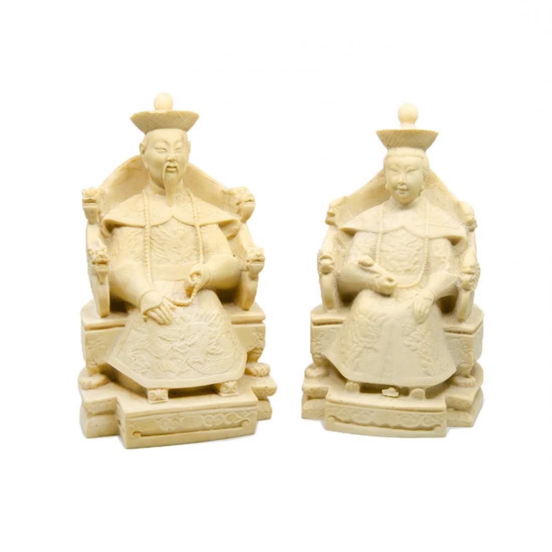Chinese Emperor and Empress Statues by Norleans Italy (1 of 14)