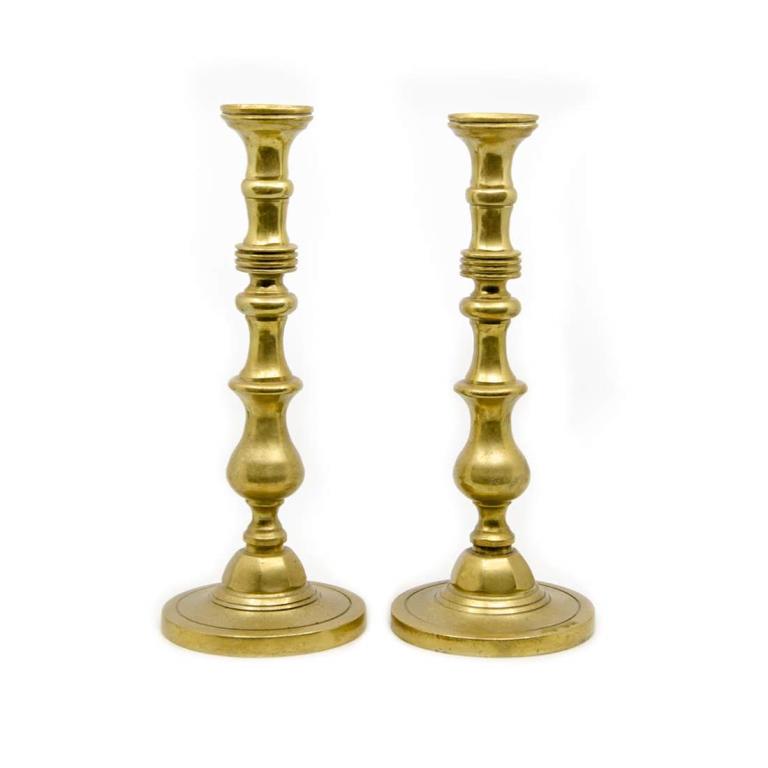 Pair of Antique Brass Candlesticks (1 of 6)