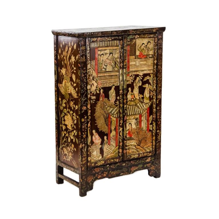 Qing Dynasty Chinese Painted Lacquered Cabinet (1 of 20)