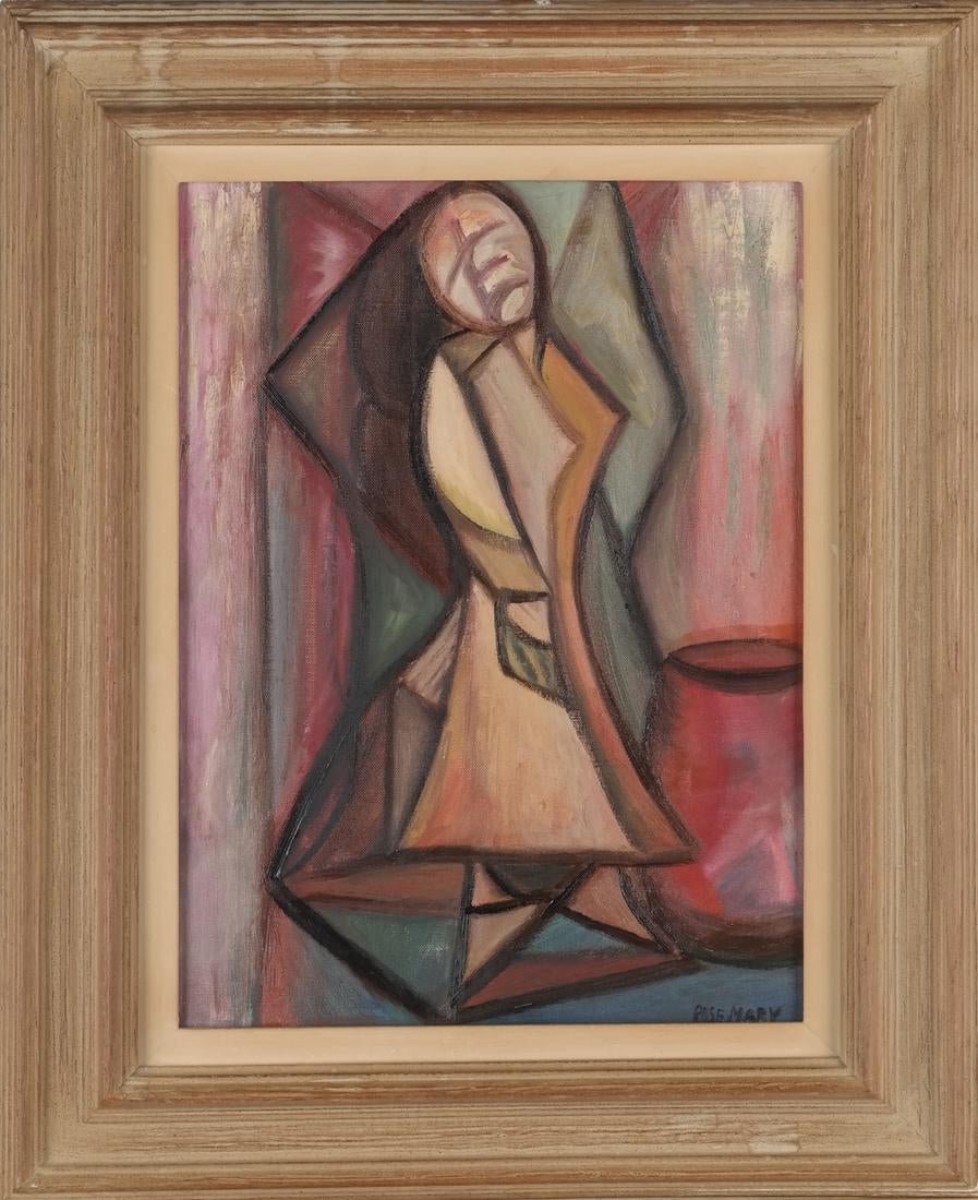 Cubist Female Oil Painting Signed Rosmary (1 of 5)