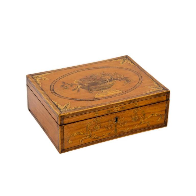 19th Century Floral Inlay Stationary Box (1 of 9)