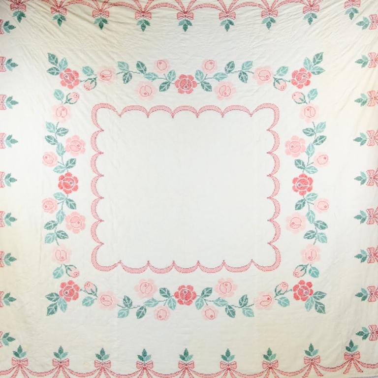 Crosstitch Roses Floral Quilt (1 of 6)