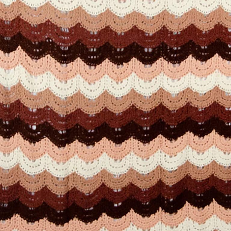 Brown Wool Woven Open Weave Throw Blanket (1 of 6)