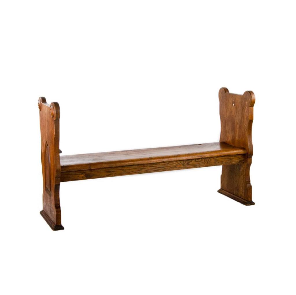 Anglican Neo-Gothic Style Carved Wooden Bench (1 of 15)
