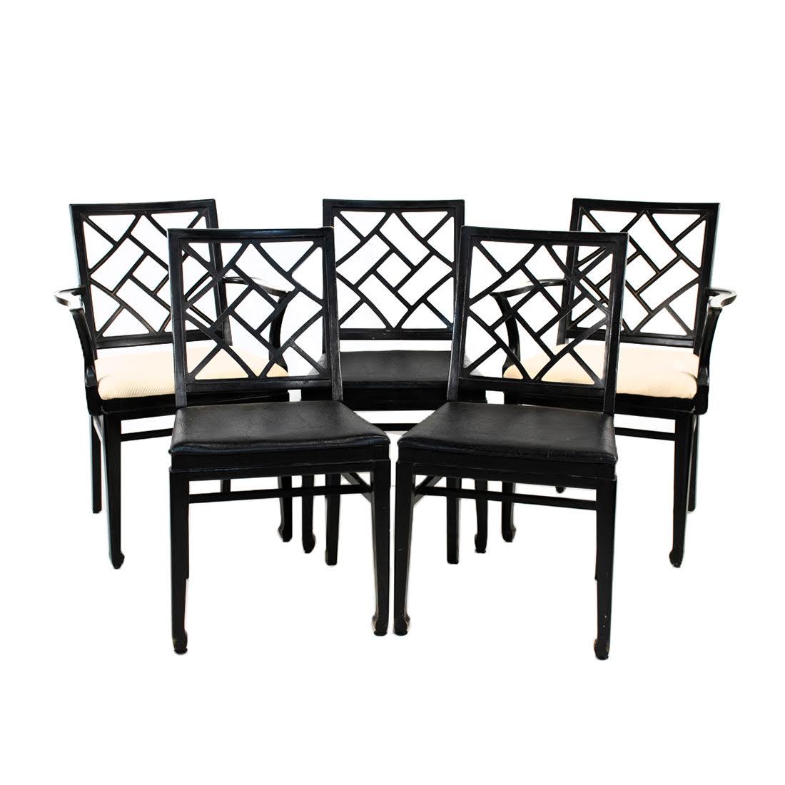 J.B. Van Sciver Hollywood Black Regency Chairs Set (1 of 15)