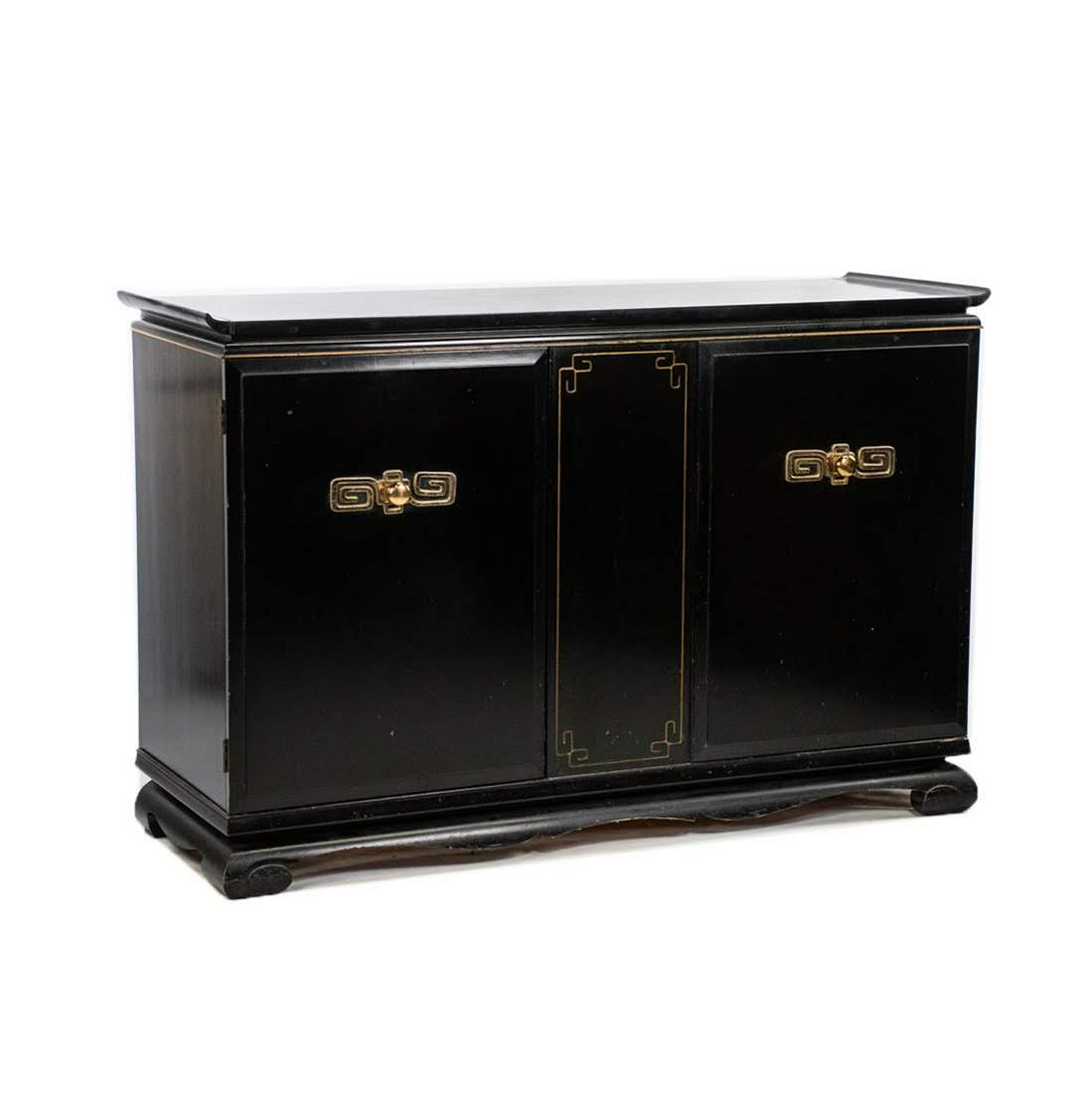 J.B. Van Sciver Hollywood Regency Black Buffet (1 of 16)