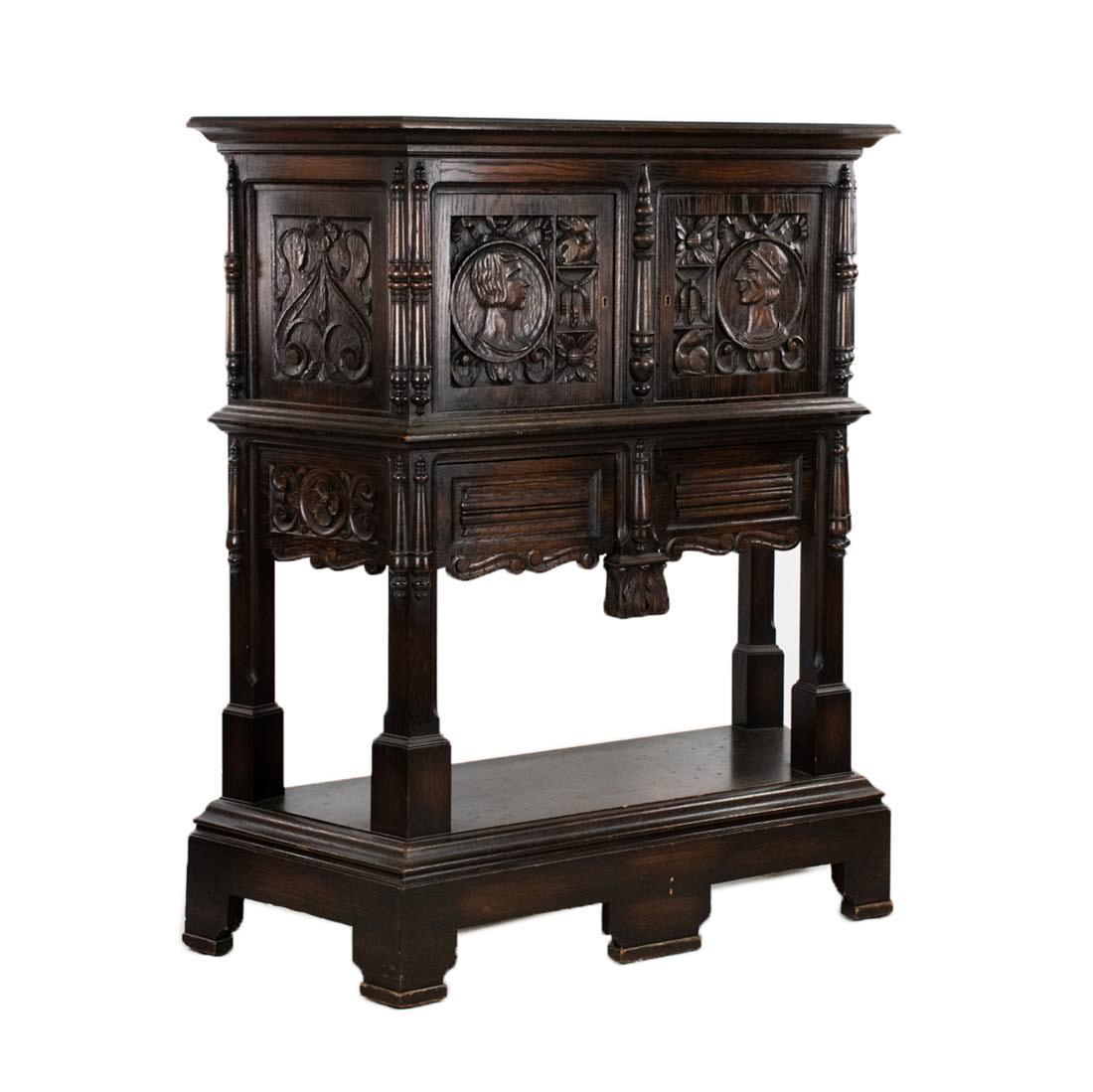 Gothic Style Carved Oak Cupboard / Dressoir (1 of 19)