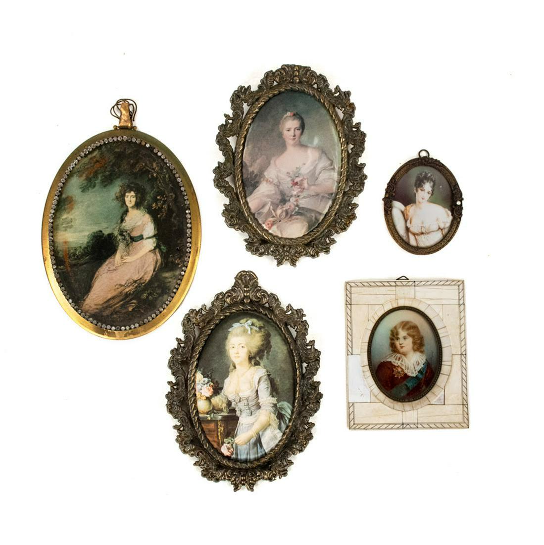 Group of 5 Miniature Portrait Prints (1 of 9)