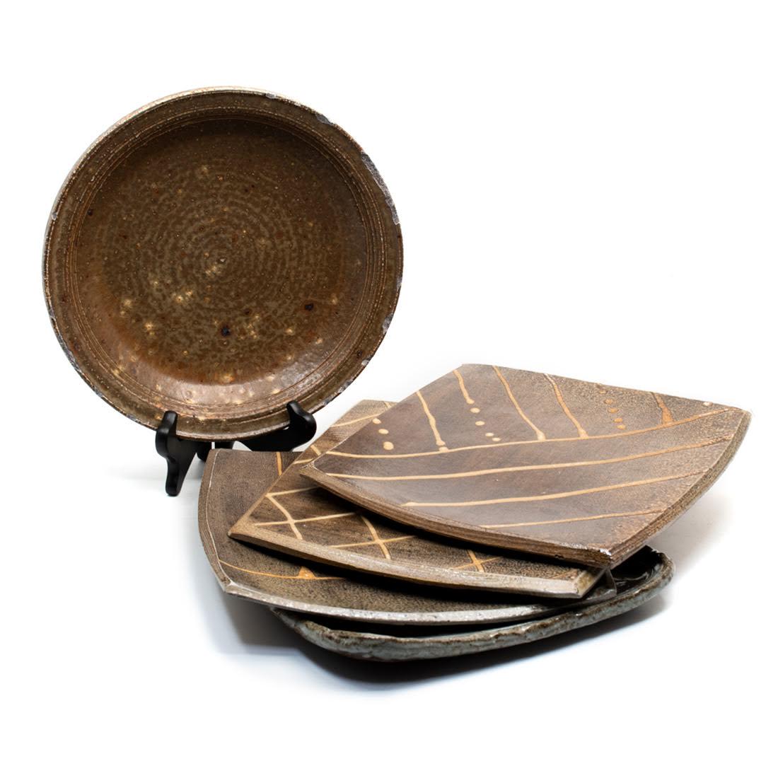 Set of 5 Earthenware Stoneware Round and Square Plates (1 of 11)