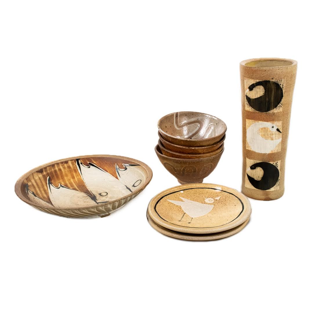 Set of 7 Sam Taylor Dog Bar Stoneware Pottery (1 of 15)