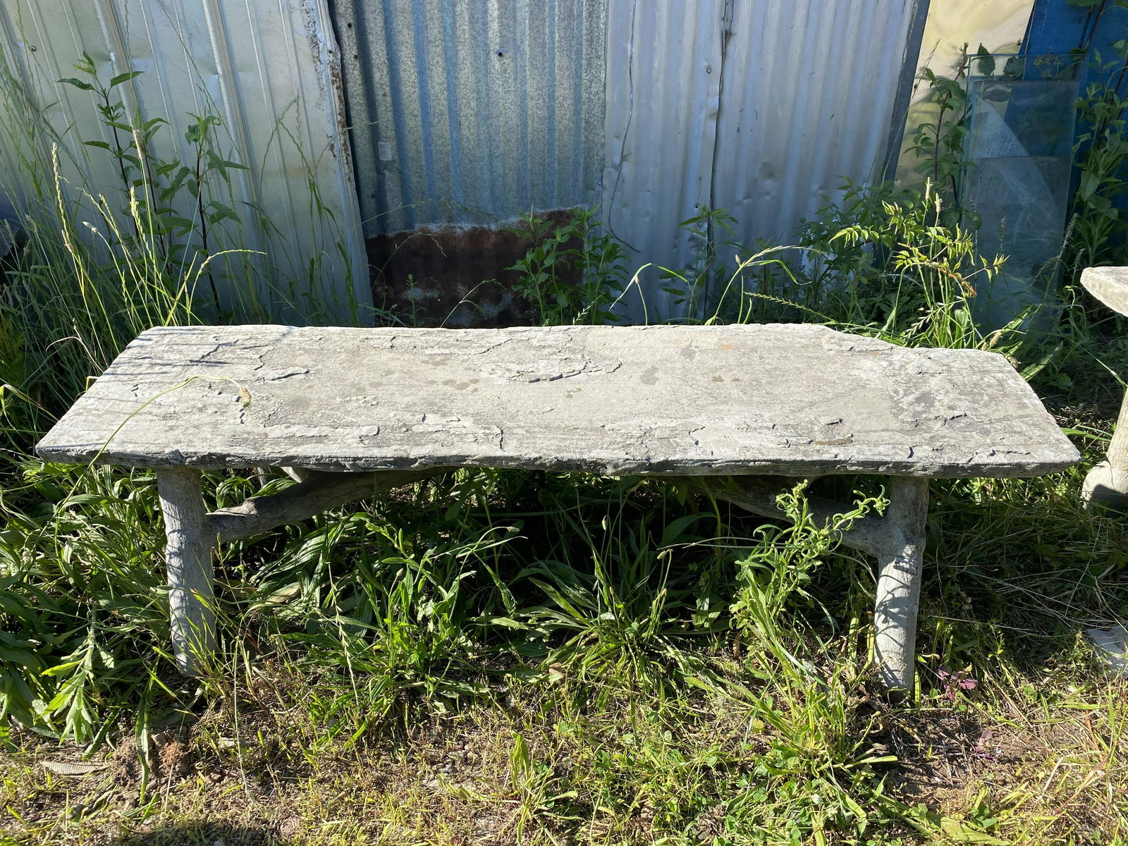 Faux Bois Concrete Patio Bench (1 of 5)