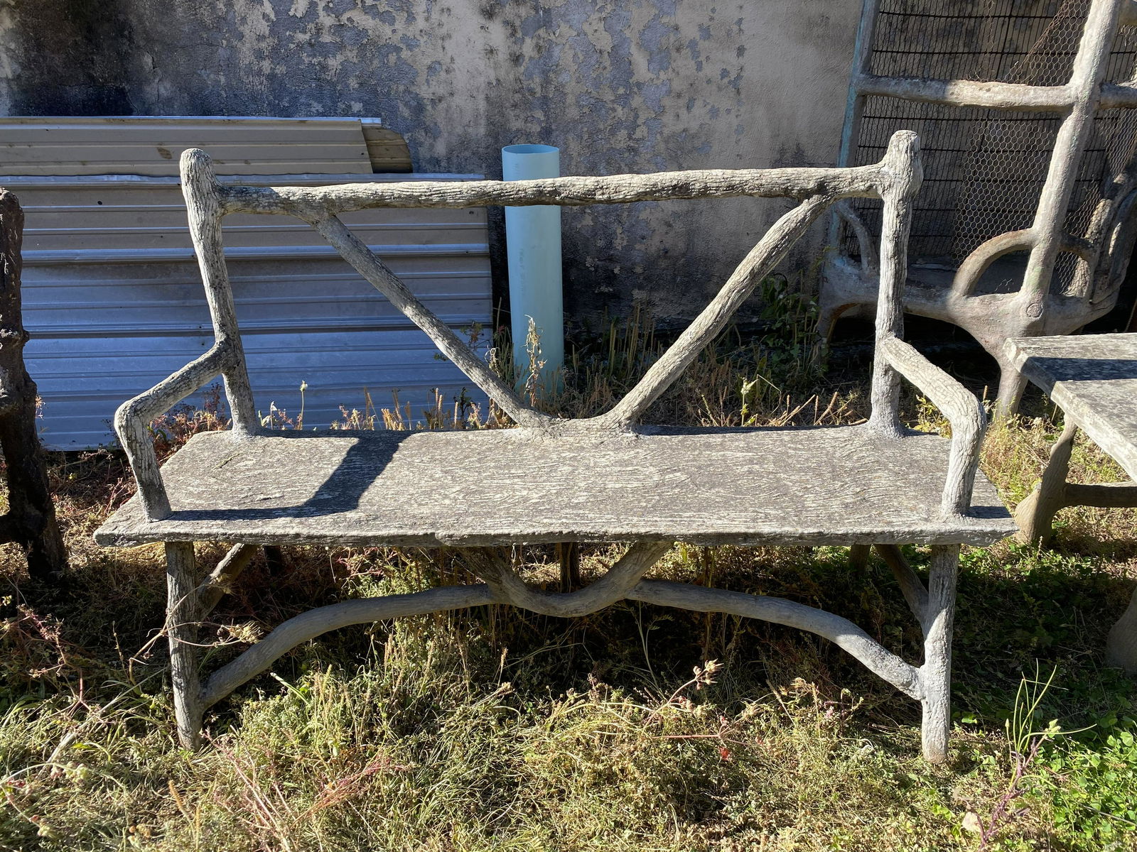 Faux Bois Concrete V Form Bench (1 of 4)