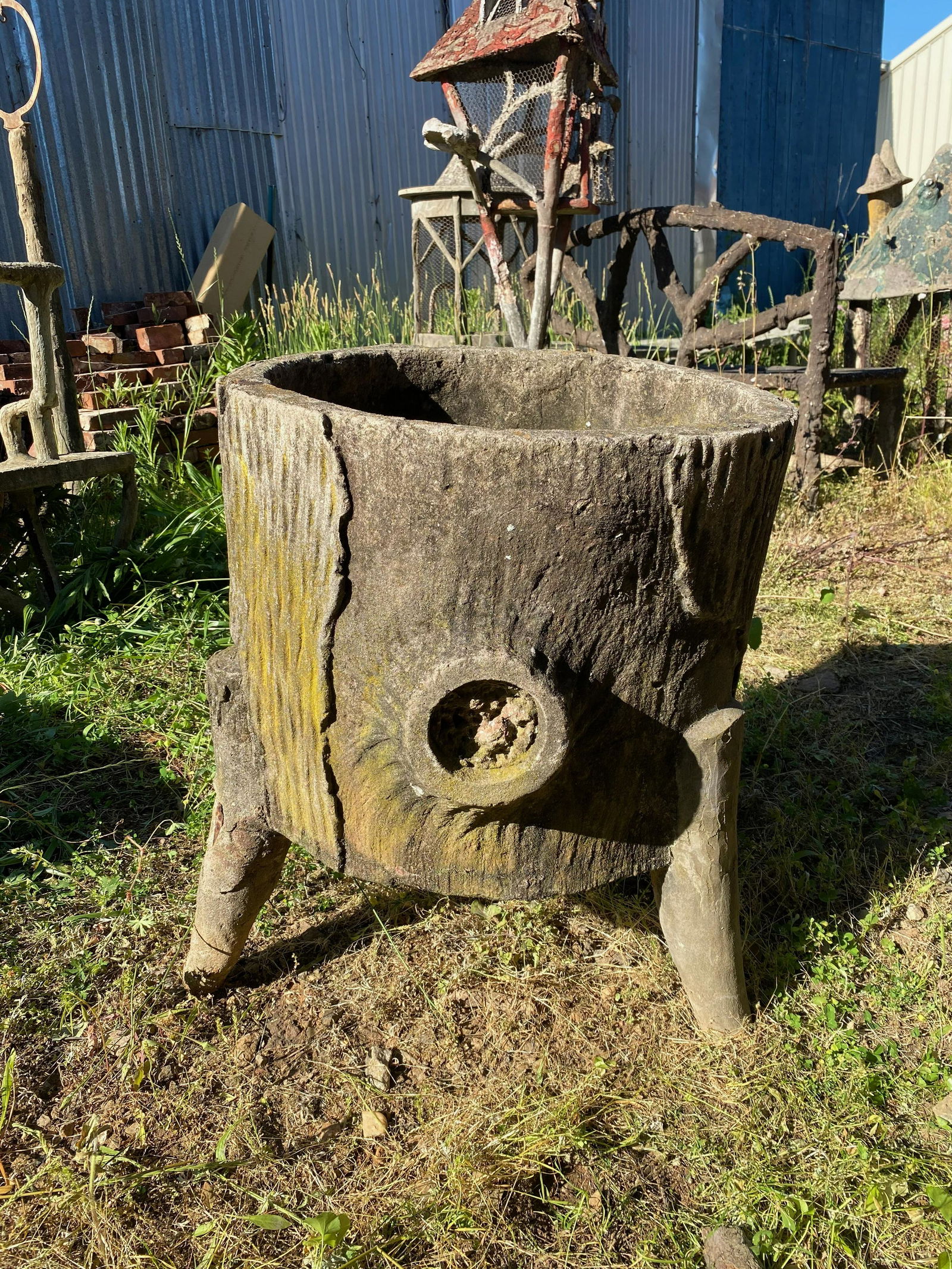 Faux Bois Concrete Tree Form Planter (1 of 5)
