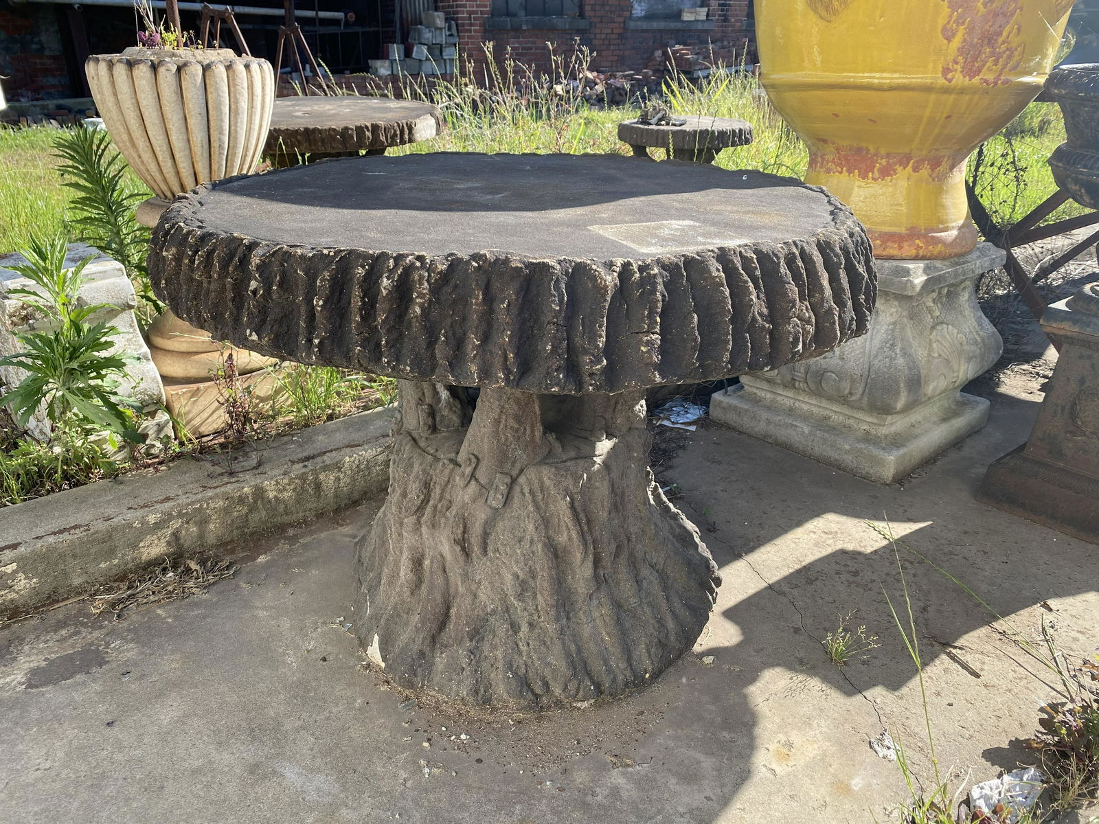 Small Faux Bois Concrete Side Table (1 of 4)