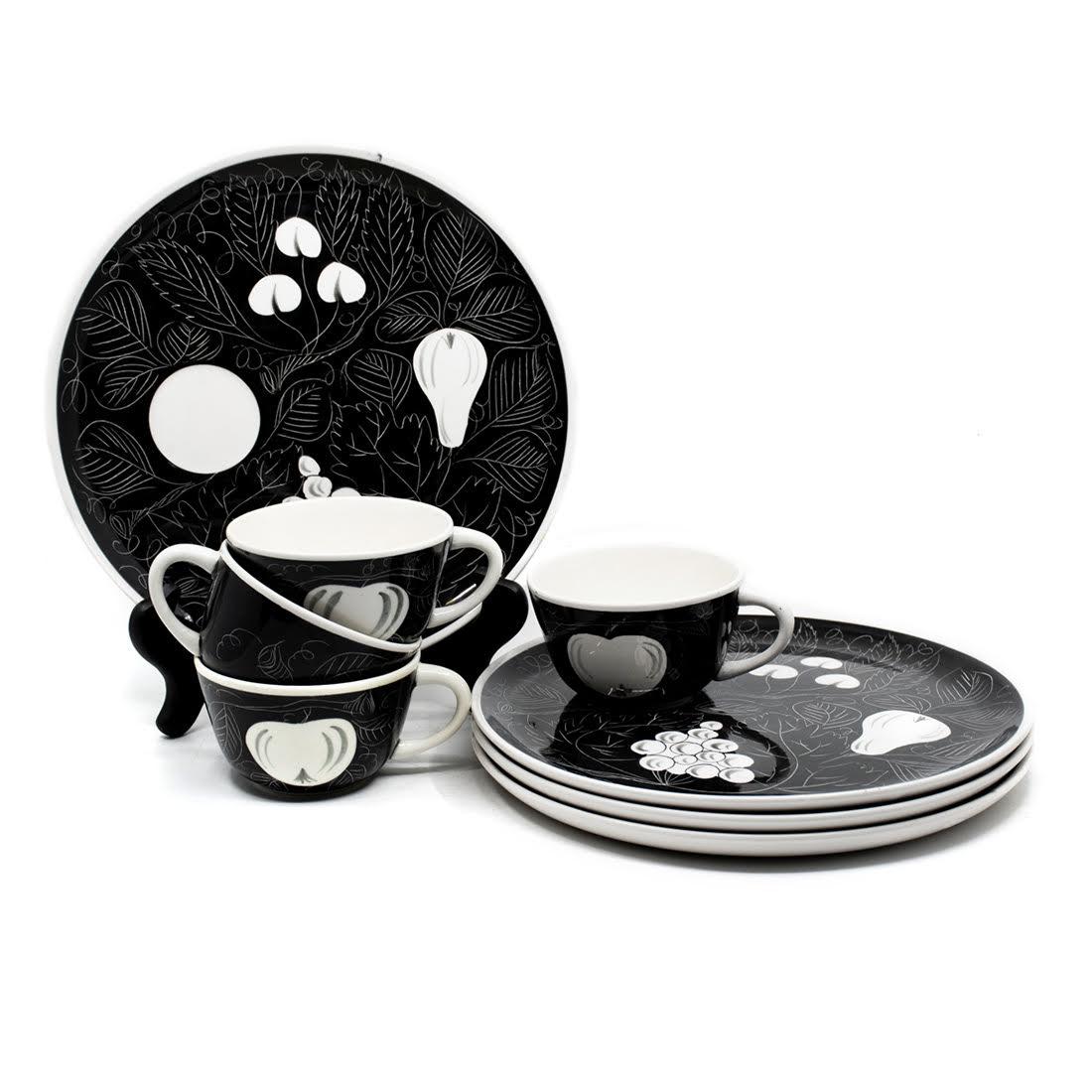 Italian Black and White Fruit Pattern Set of 8 (1 of 10)