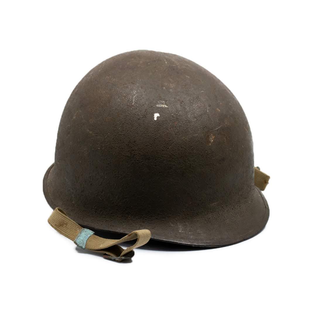 WWII U.S. Steel Army Helmet with Chin Strap Capac Liner (1 of 7)