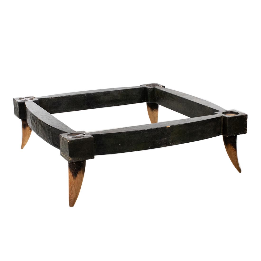 Vintage Wood Horn Carved Coffee Table (1 of 11)