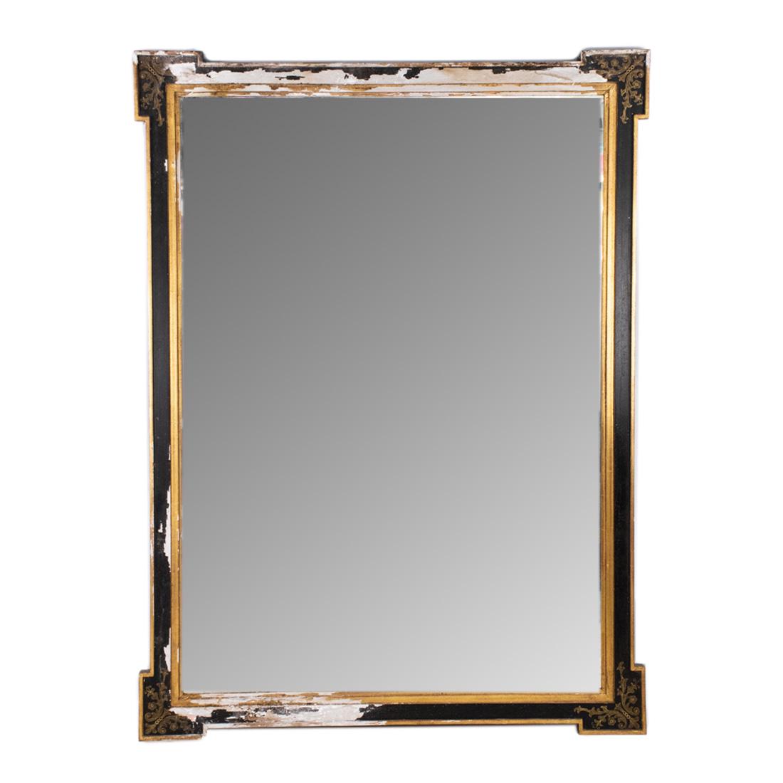 Large Black and Gold Accented Wall Mirror (1 of 9)