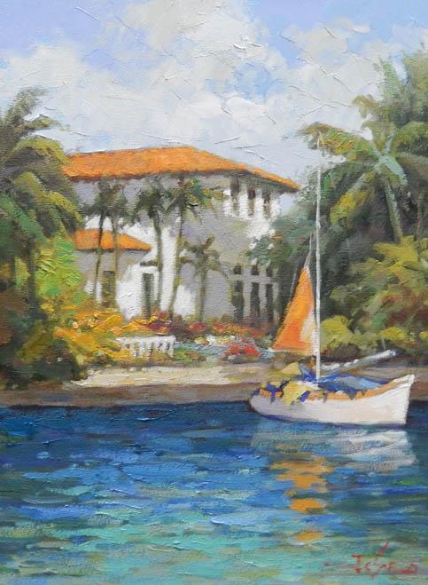 J.C. Seo O/C Florida Harbor Scene: FLORIDA HARBOR SCENE-Vertical WP7311Z1A