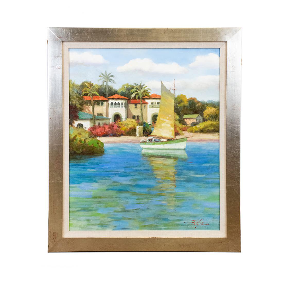 J.C. Seo O/C Florida Harbor Scene: FLORIDA HARBOR SCENE-VERTICAL LP7802T1A