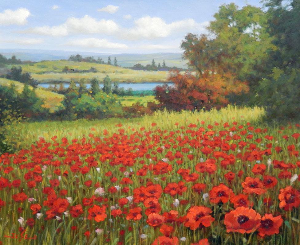 J.C. Seo O/C Red Poppy Fields: RED POPPY FIELDS NC1311S3A