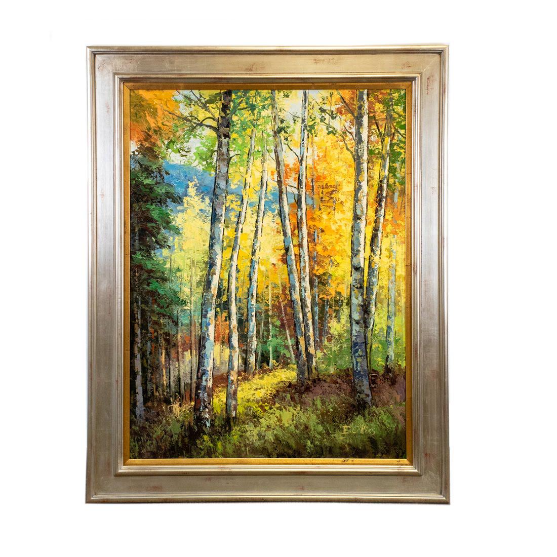 Collins O/C Birch Trees: CONSIGNED VERT BIRCH TREES WP7515N2A