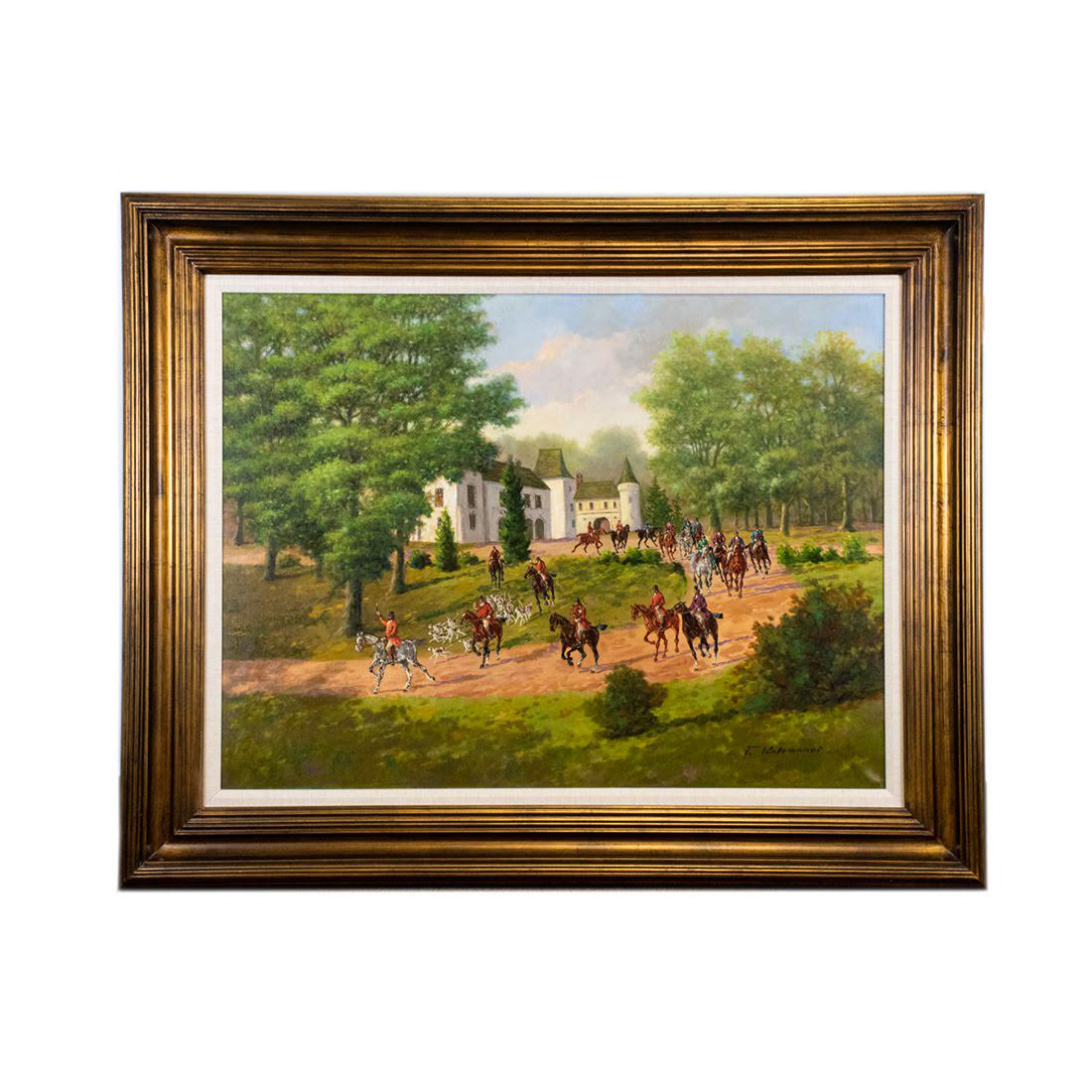 Colomanus O/C Old English Hunt Scene: Old English Hunt Scene WA13046N2A