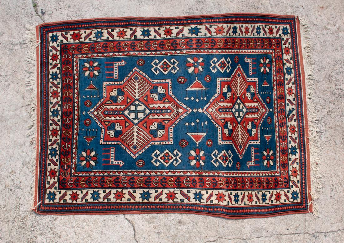 2 Star Medallion Design Caucasian Derbent Rug 59" x 89" (1 of 15)