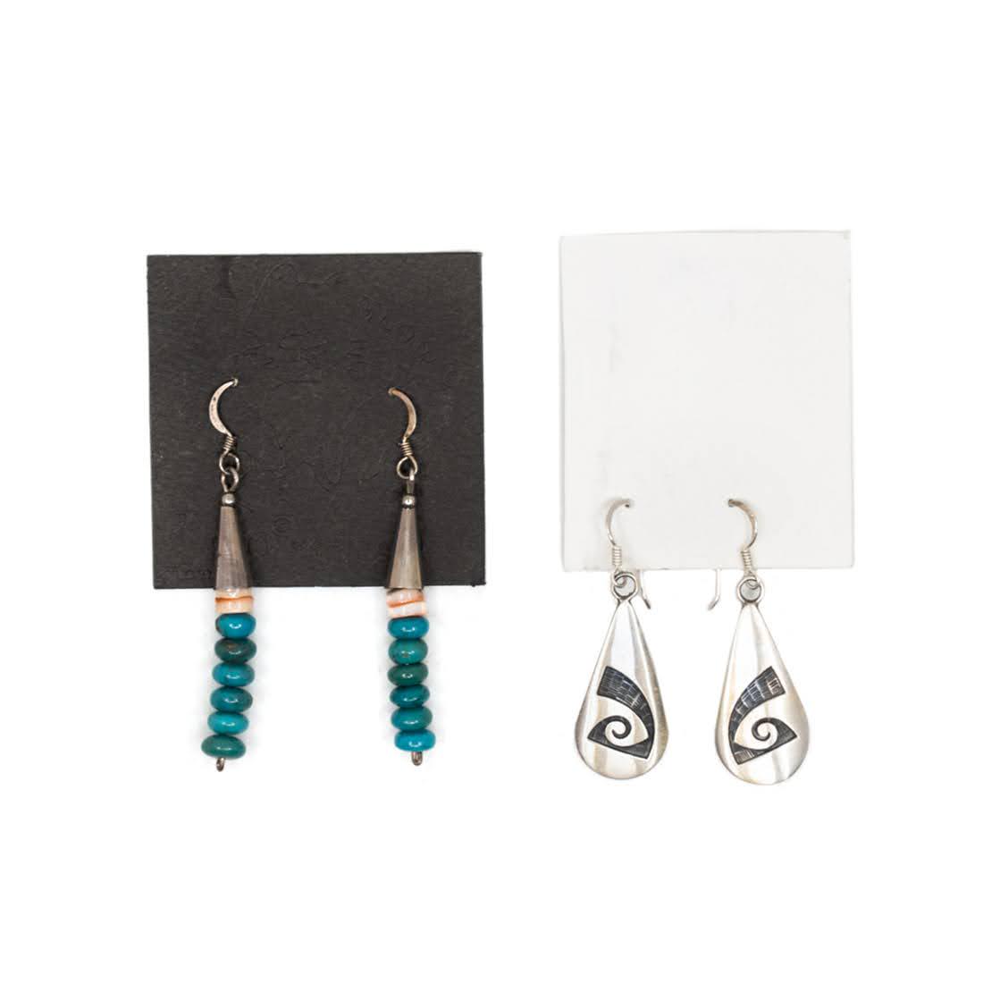 Group of 2 Navajo Turquoise & Silver Earrings (1 of 3)