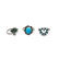 Group 3 SS and Gemstone Native American Rings