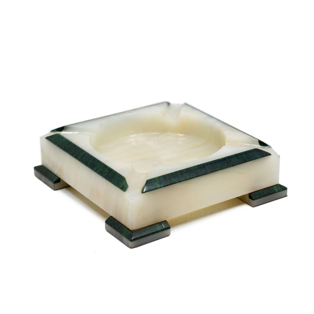 Dunhill White & Green Malachite Ashtray (1 of 7)