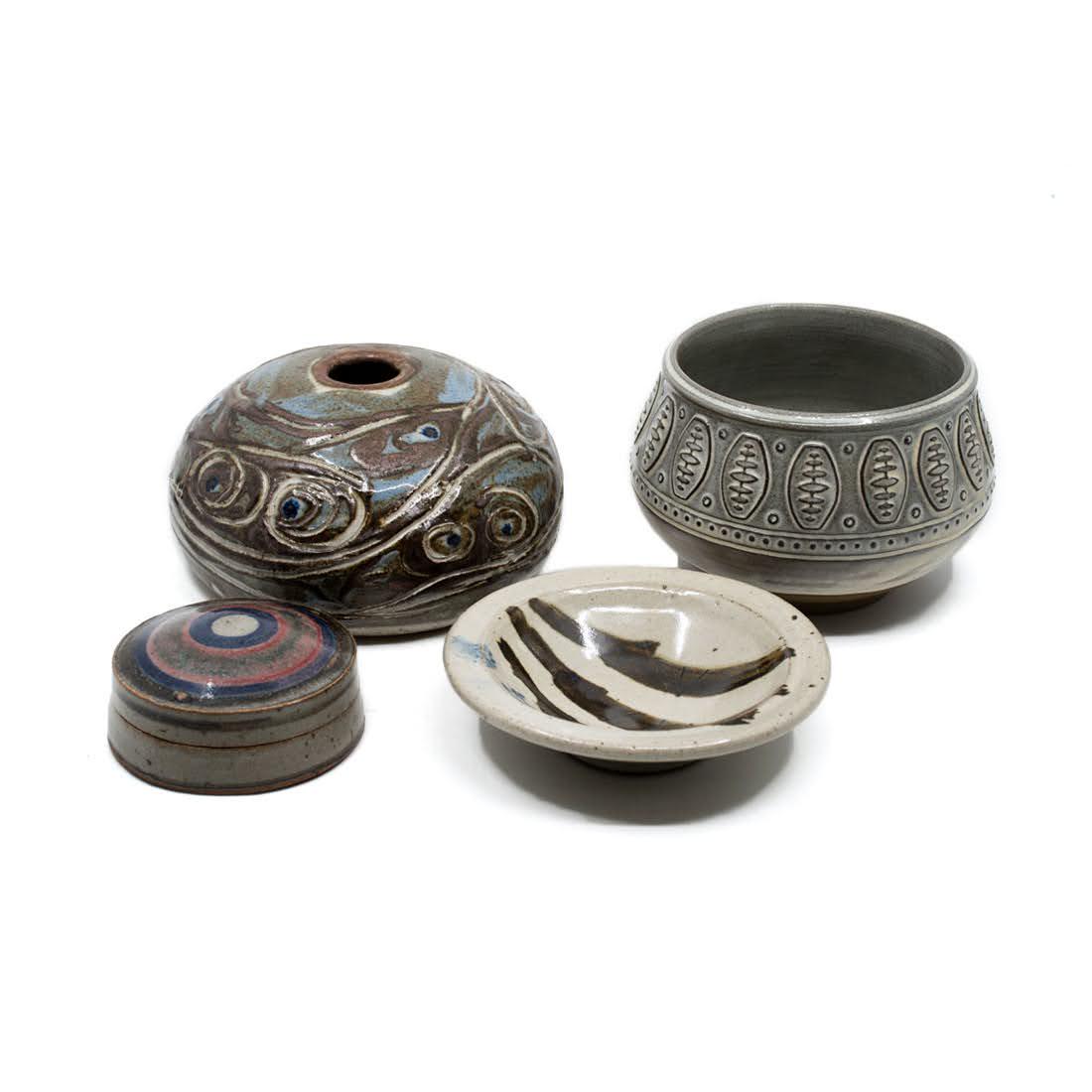 Danish Earthenware Art Pottery Group of 4 (1 of 14)