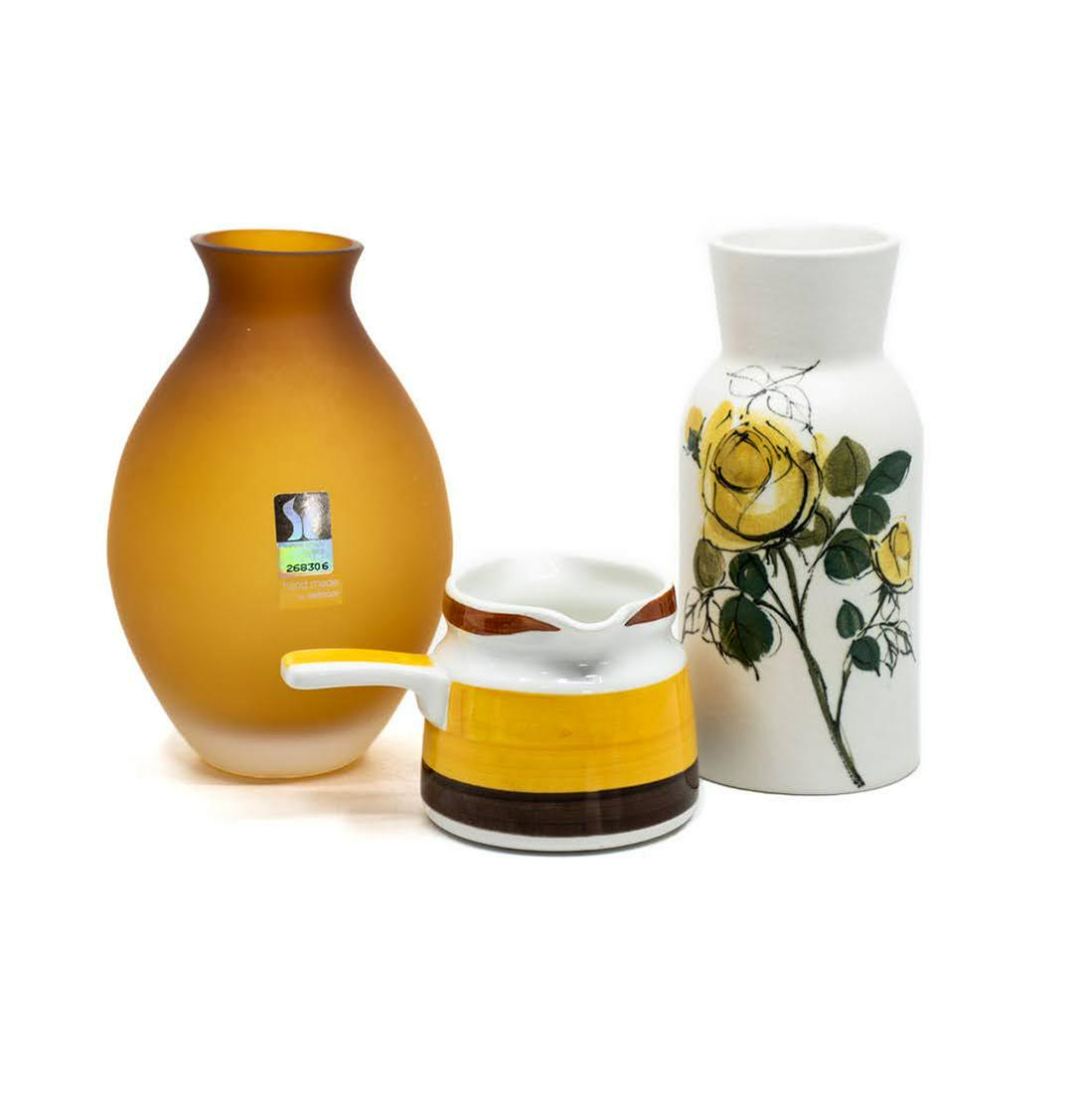 Mid-Century Modern Group of 3 Glass & Porcelain Vessels (1 of 11)