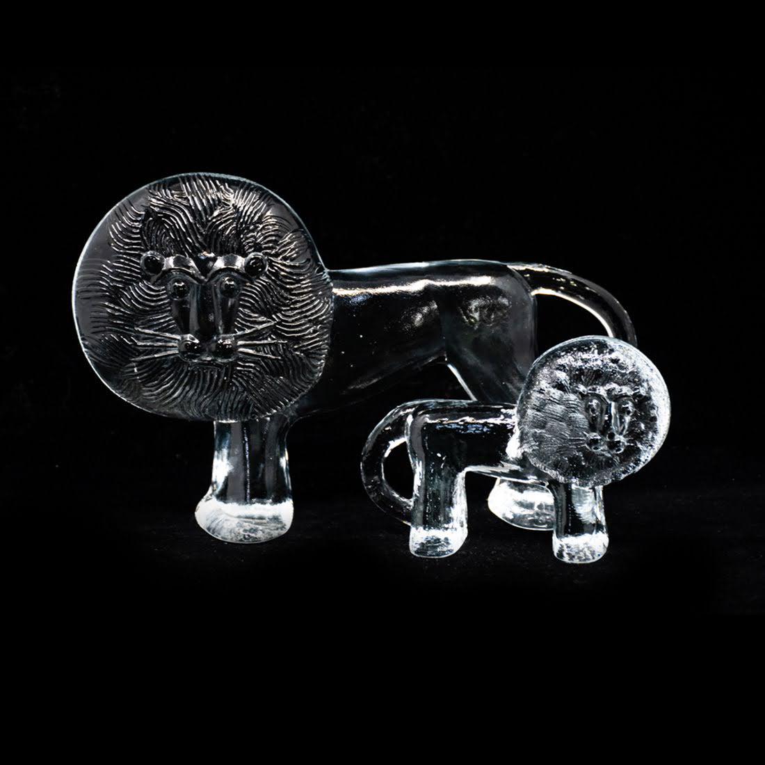 Kosta Boda Swedish Naive Style Glass Art Lion Set (1 of 9)