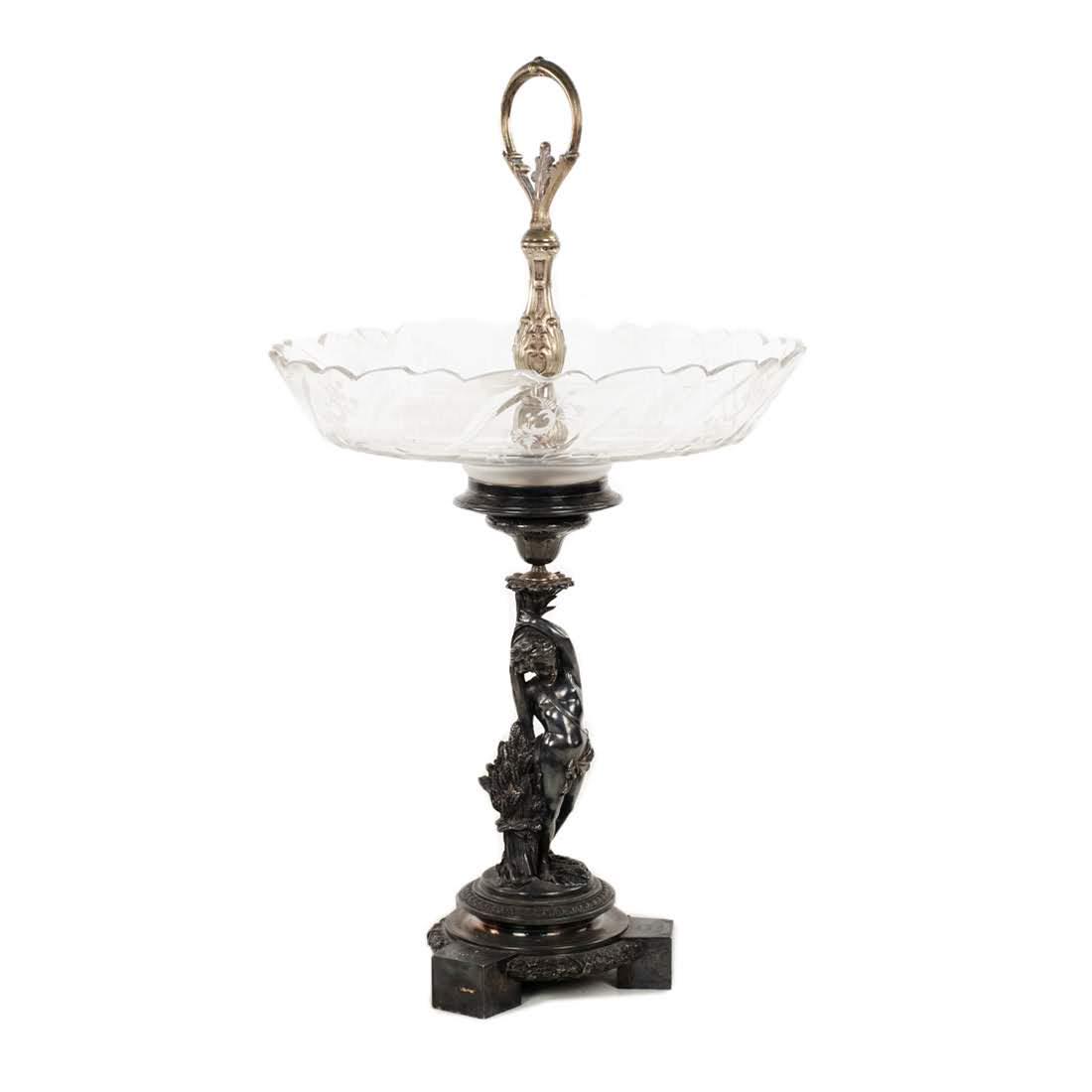 Tiffany & Co Sterling Etched Glass Cake Compote Stand (1 of 10)