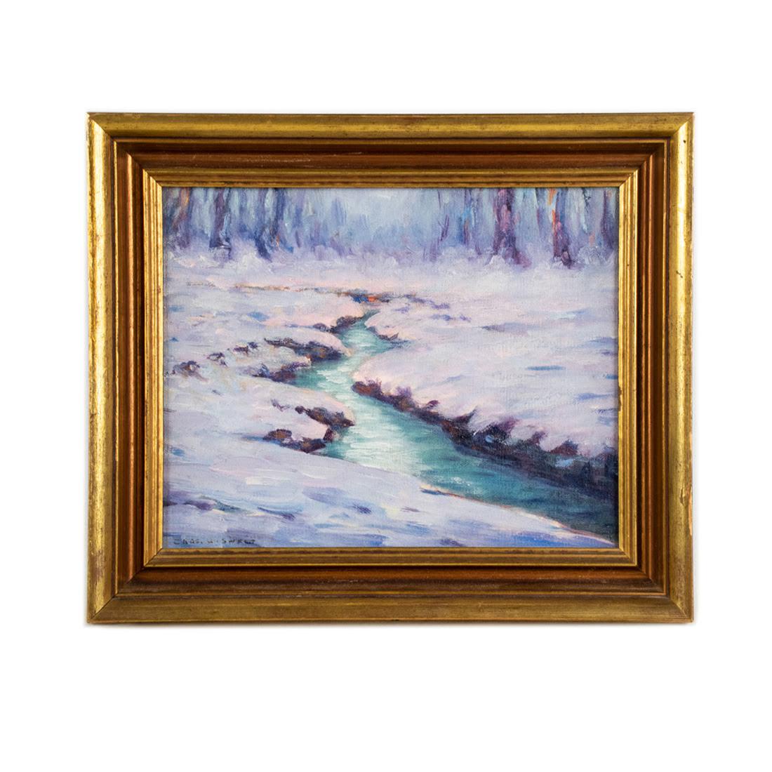 Charles Sweet O/M Winter Scene Outside Chicago (1 of 9)