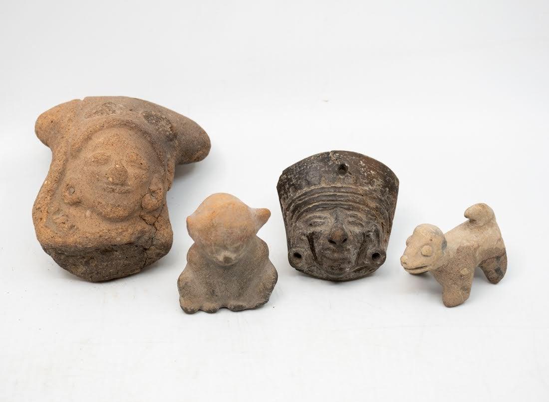 Group of 4 Pre Columbian Ceramic Figurines (1 of 7)