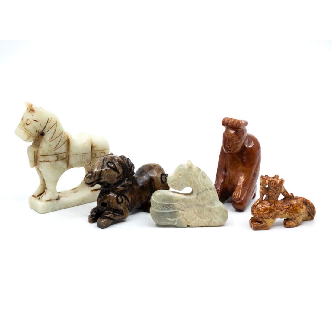 Group of 5 Chinese Semi Precious Stone Figurines (1 of 8)