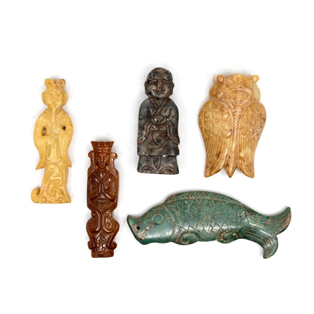 Group of 5 Chinese Semi Precious Stone Figurines (1 of 6)