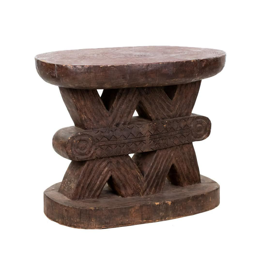 South African Carved Zulu Solid Hardwood Center Table (1 of 15)