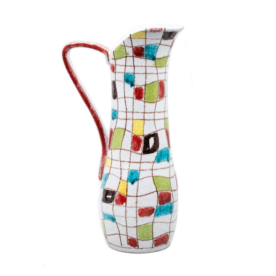 Mid-Century Italian Ceramic Colorblock Pitcher (1 of 9)