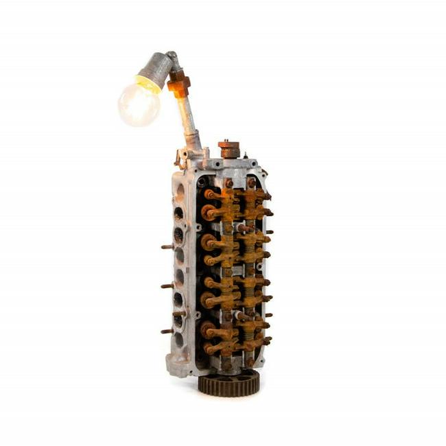 Industrial Machine Folk Art Engine Block Lamp (1 of 11)